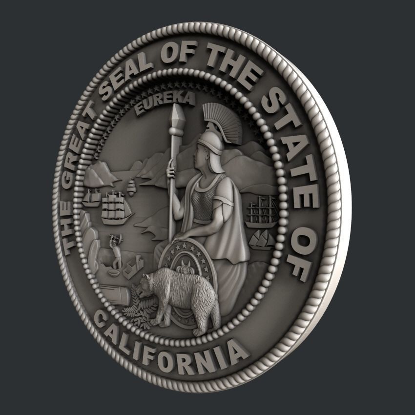 3d STL models for CNC seal California 3D model_3