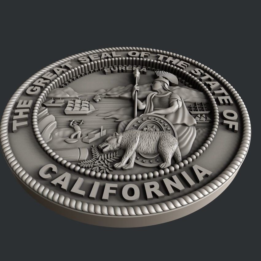 3d STL models for CNC seal California 3D model_4