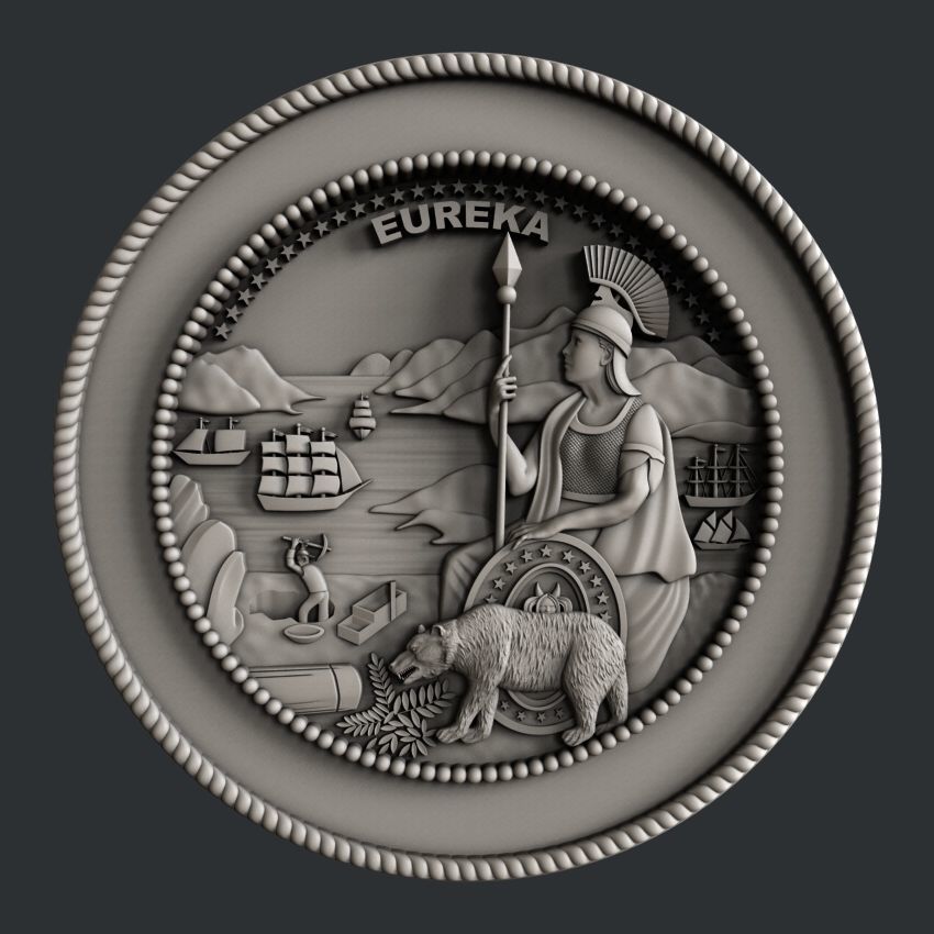 3d STL models for CNC seal California 3D model_1