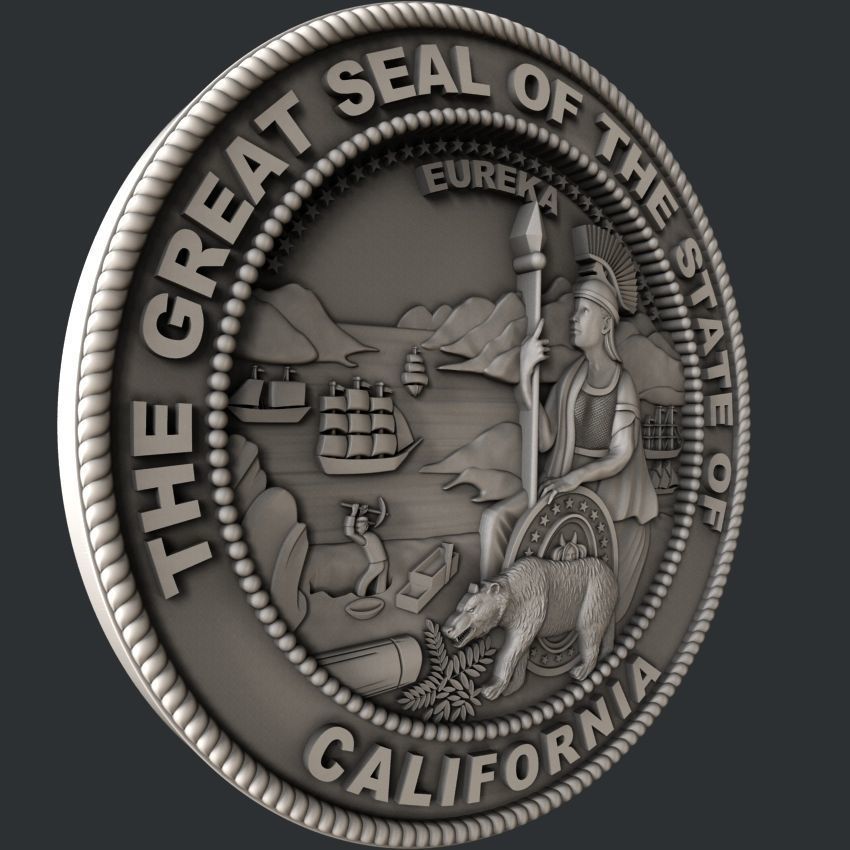 3d STL models for CNC seal California 3D model_2