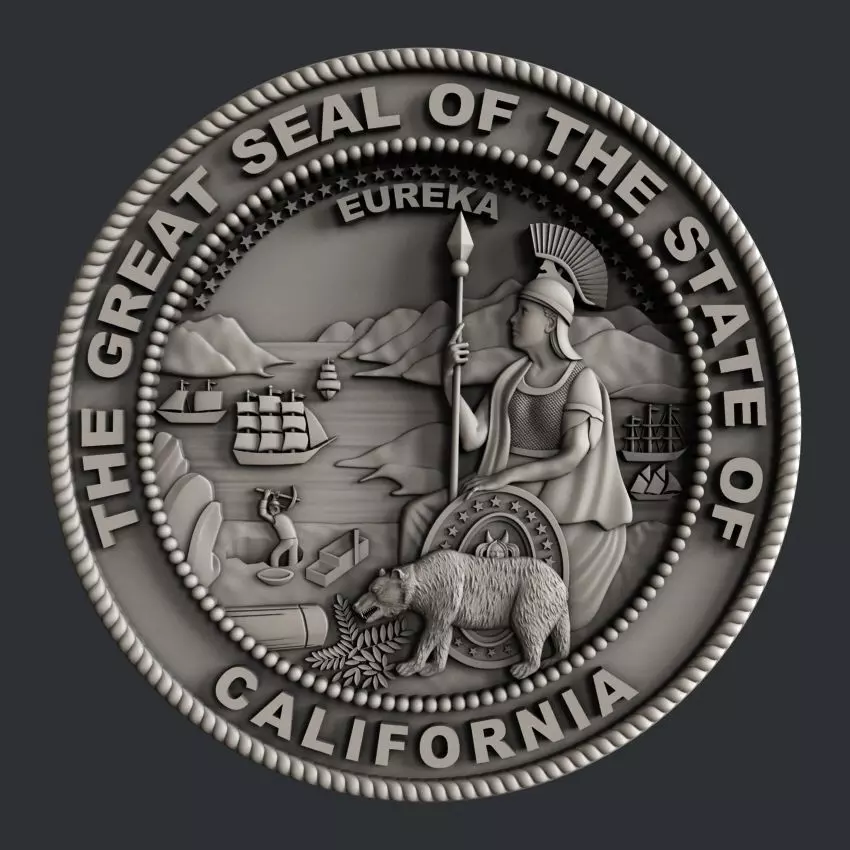 3d STL models for CNC seal California 3D model_0