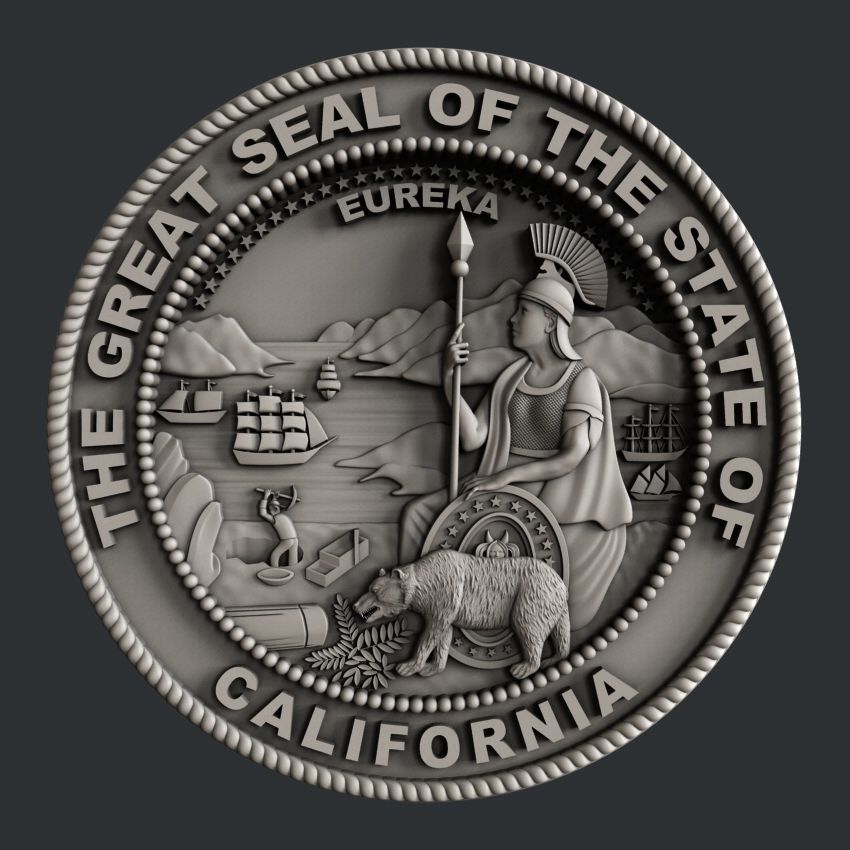 3d STL models for CNC seal California 3D model_5