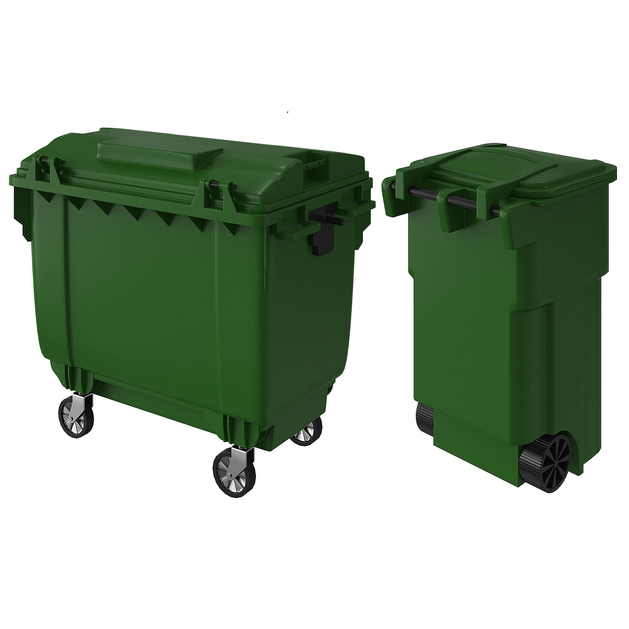Trash can and dumpster  3D model_3
