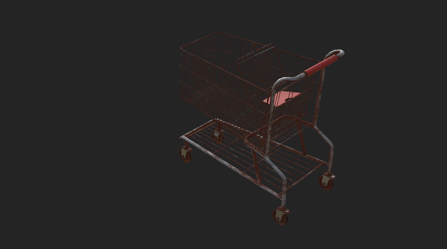5 shopping cart Dirty Pack Low-poly 3D model_12