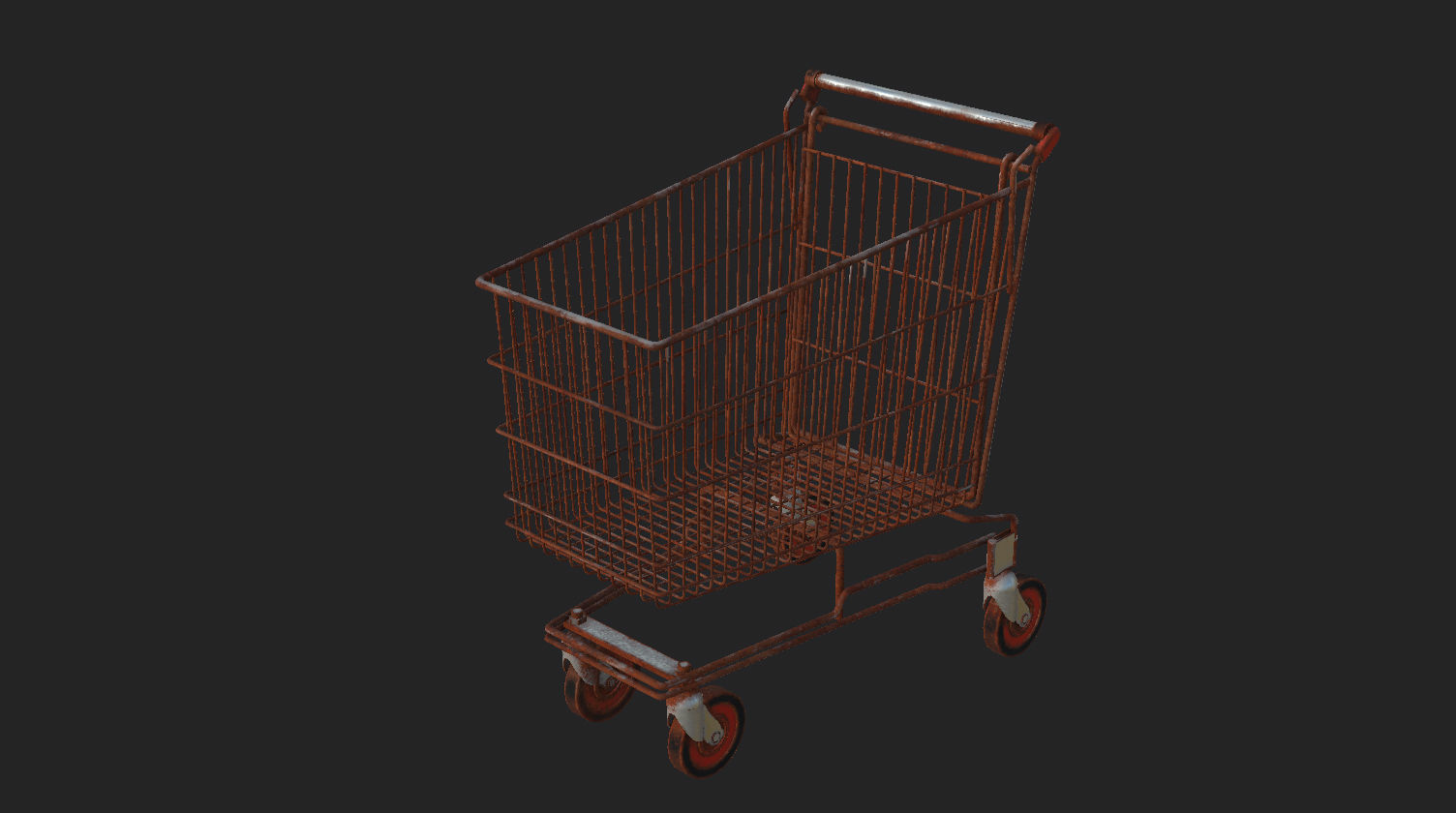 5 shopping cart Dirty Pack Low-poly 3D model_27