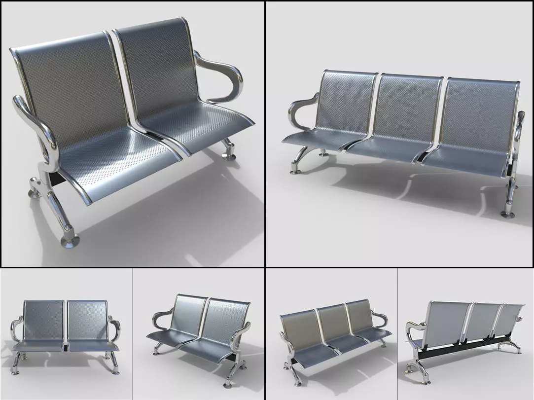 Waiting Room Seats 3D model_0