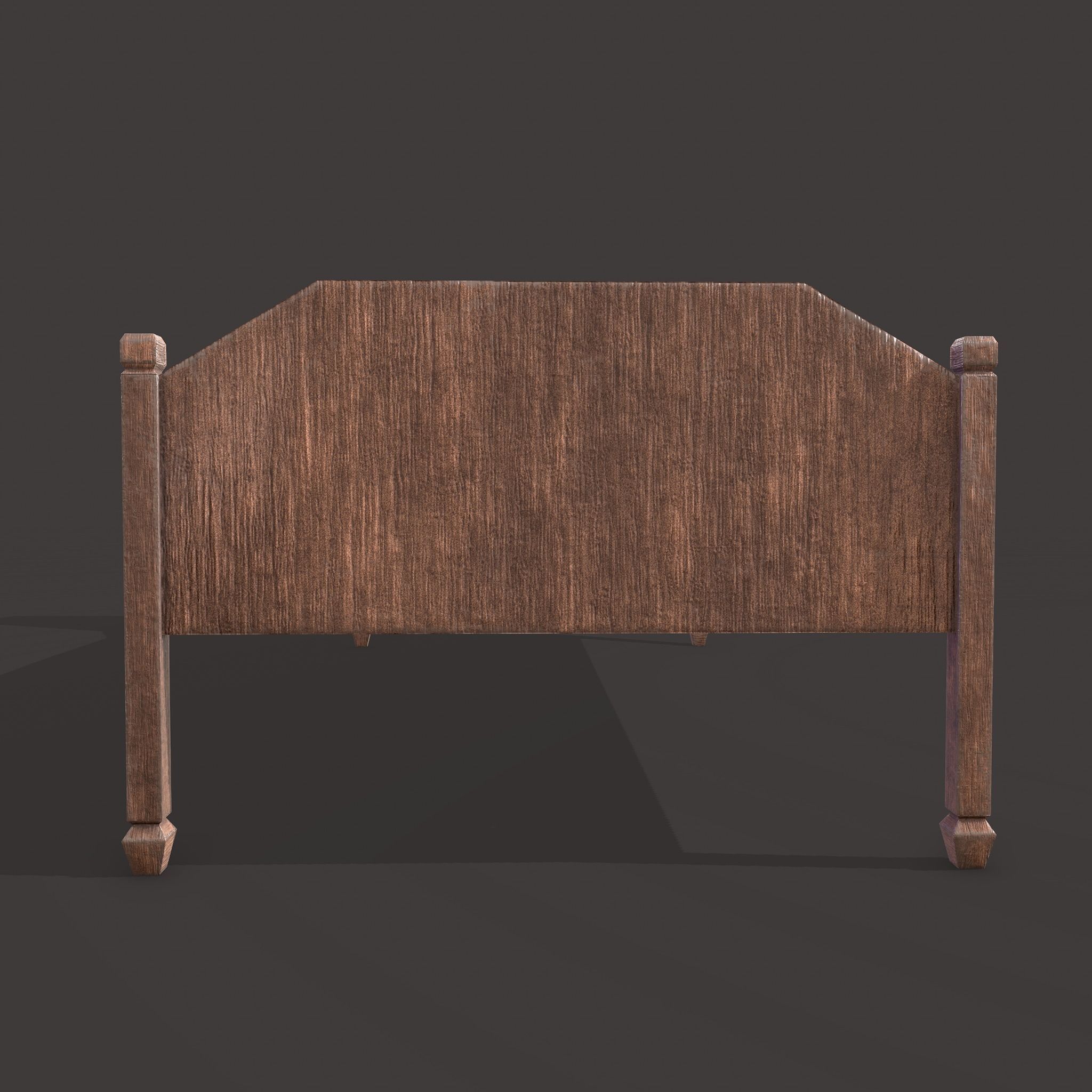 Medieval Single Bed  Low-poly 3D model_13