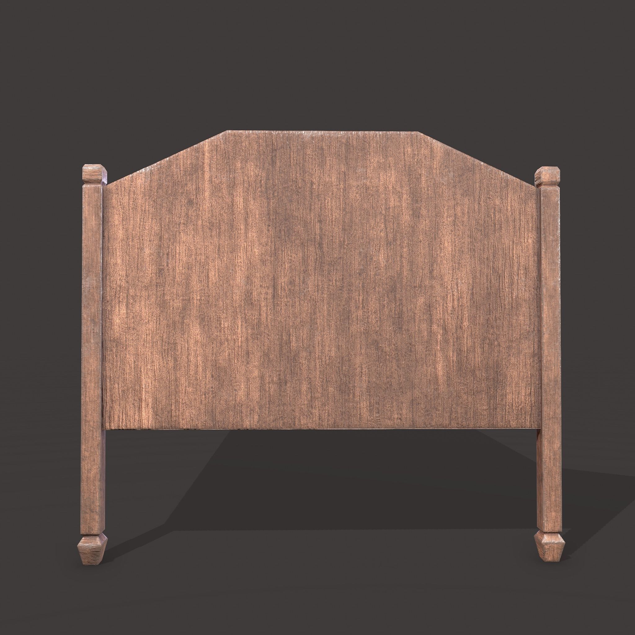 Medieval Single Bed  Low-poly 3D model_15