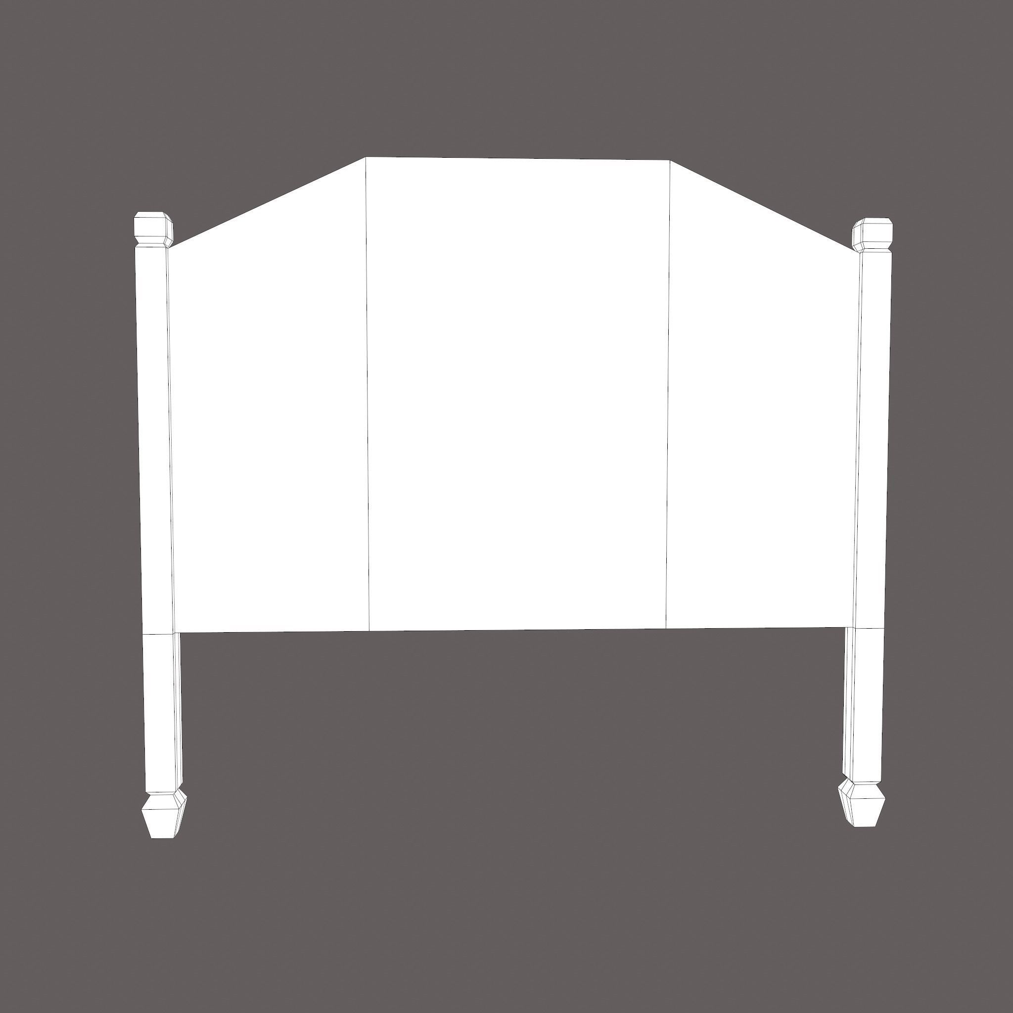 Medieval Single Bed  Low-poly 3D model_26