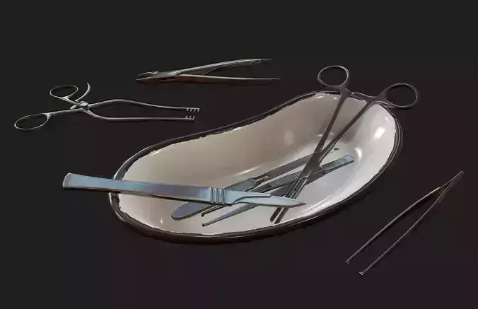Antique Surgical Tools - PBR Game Ready Low-poly 3D model