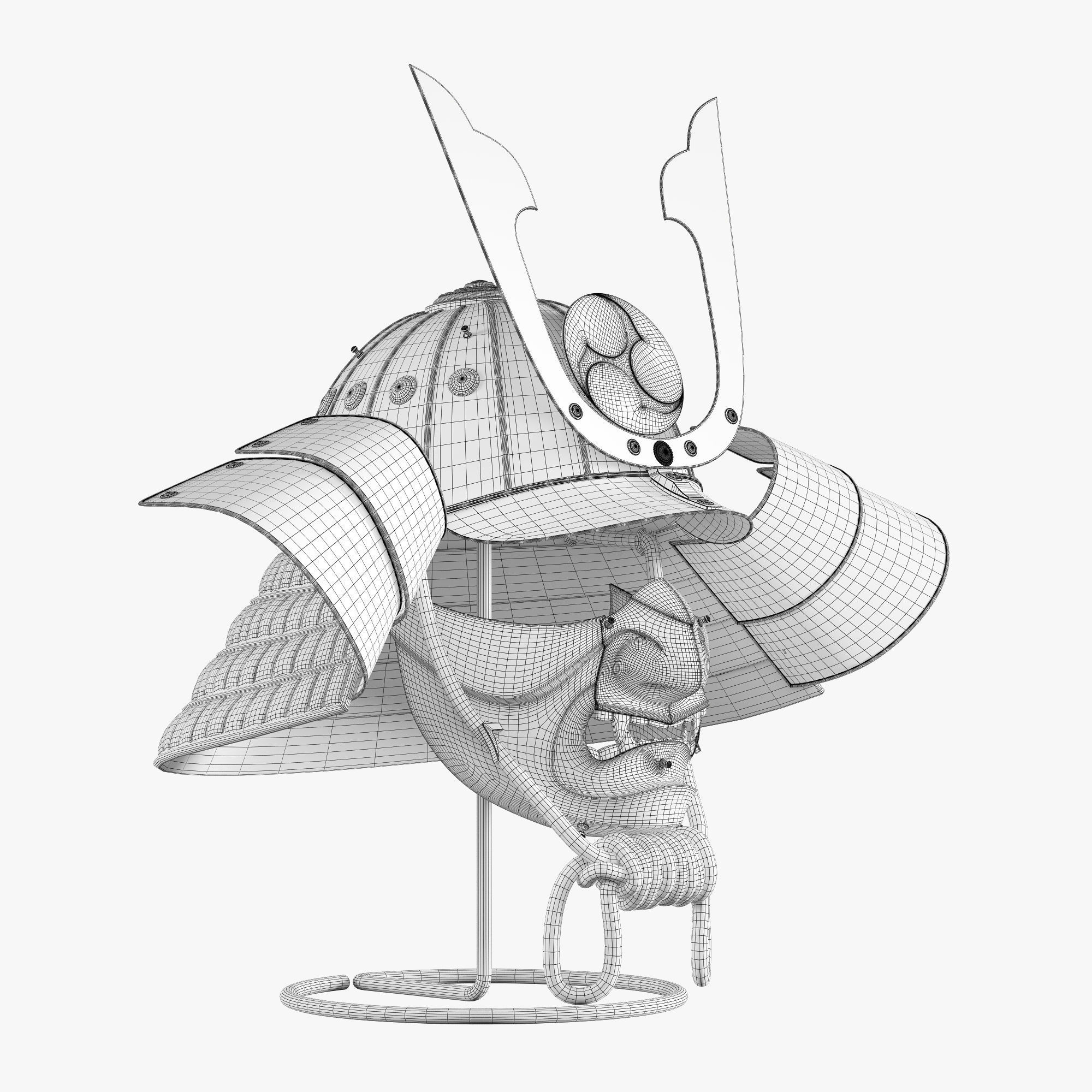 Kabuto helmet 3D model_8