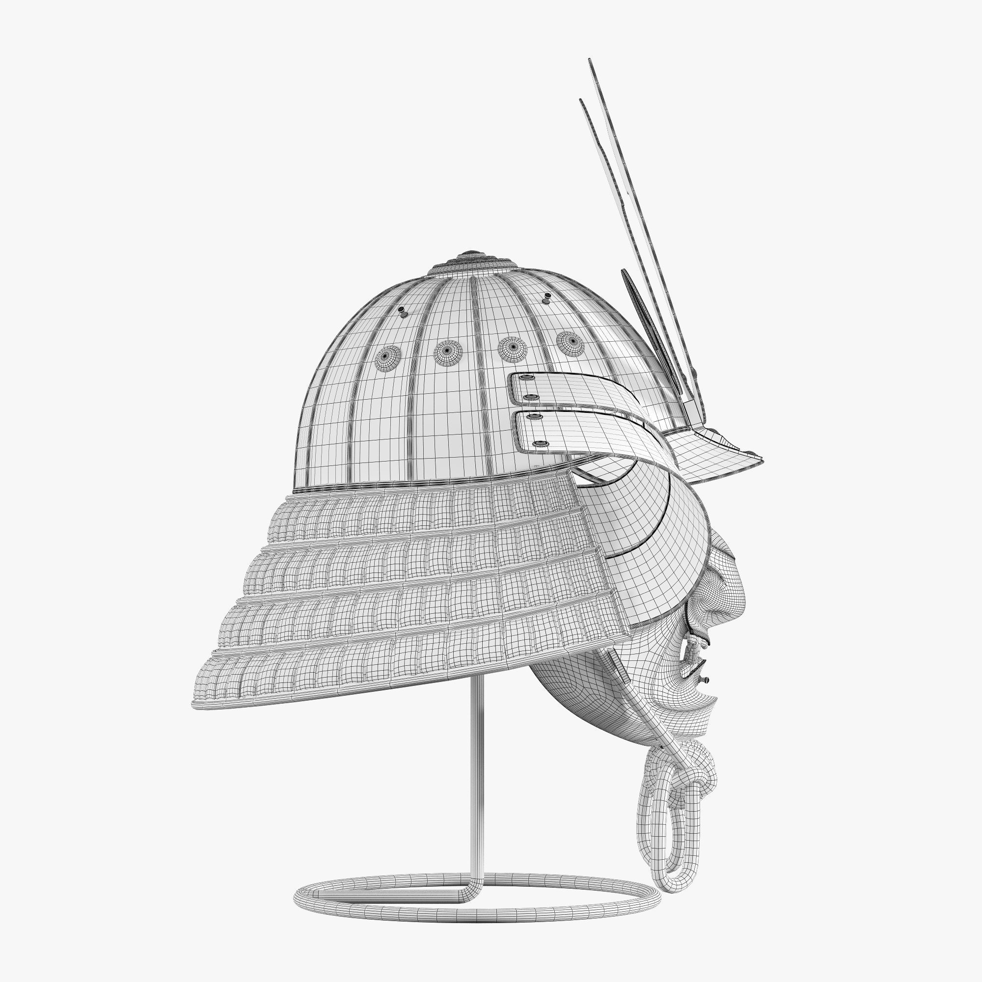 Kabuto helmet 3D model_9