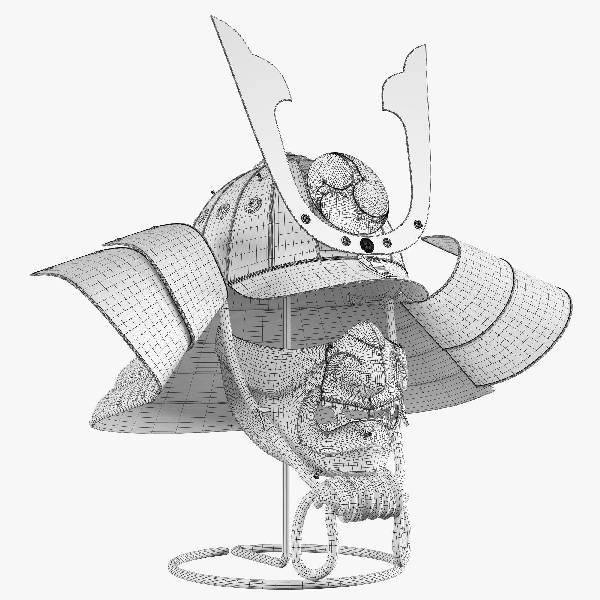 Kabuto helmet 3D model_6