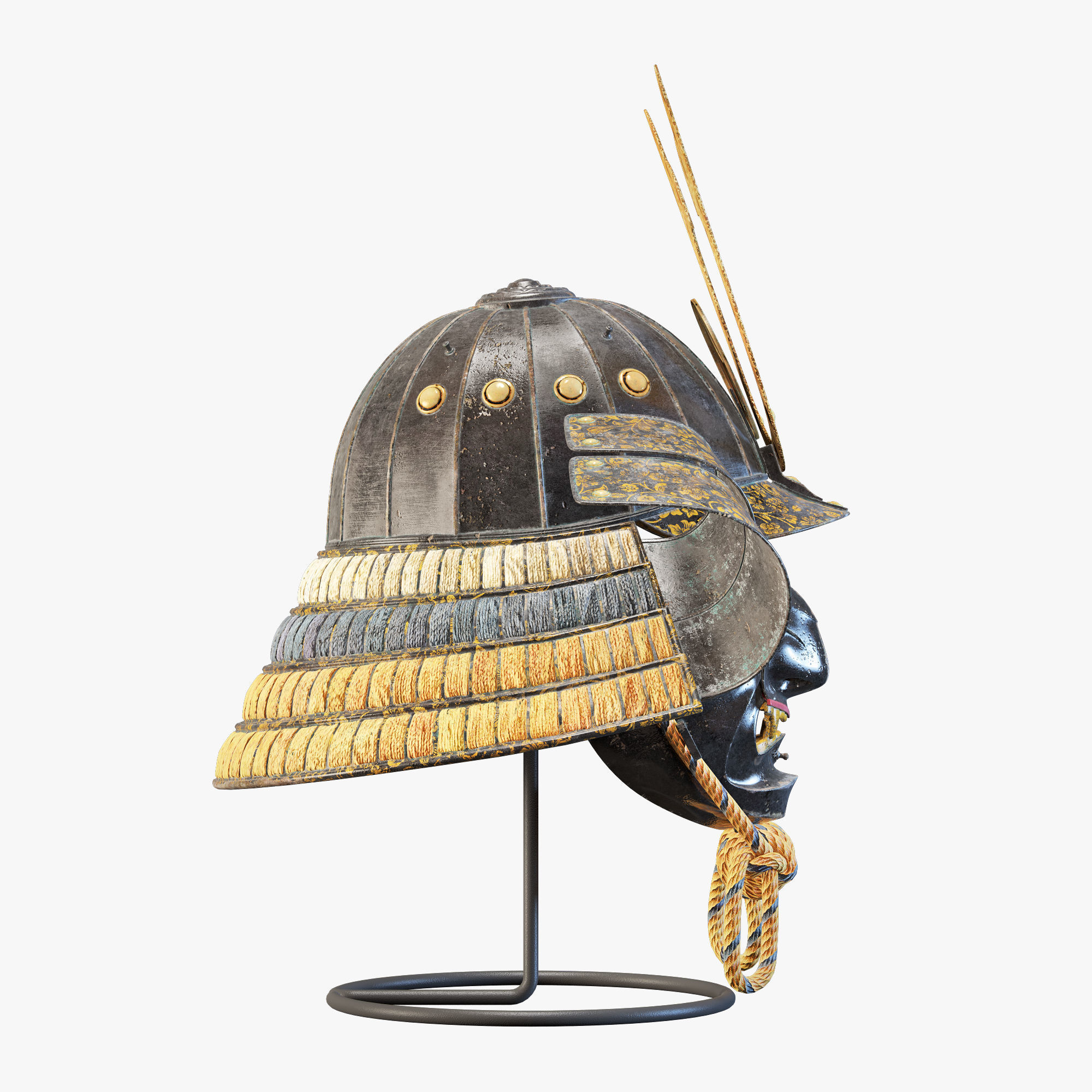 Kabuto helmet 3D model_3