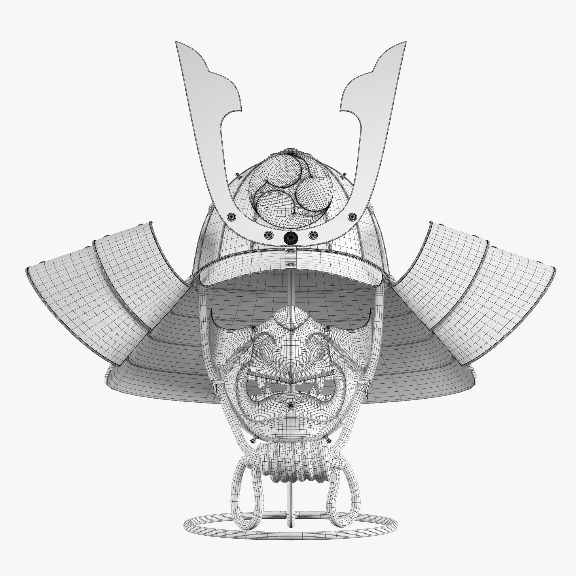 Kabuto helmet 3D model_7