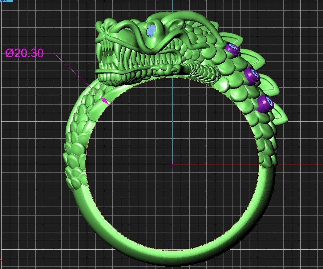 Chinese dragon  ring 3D print model_5
