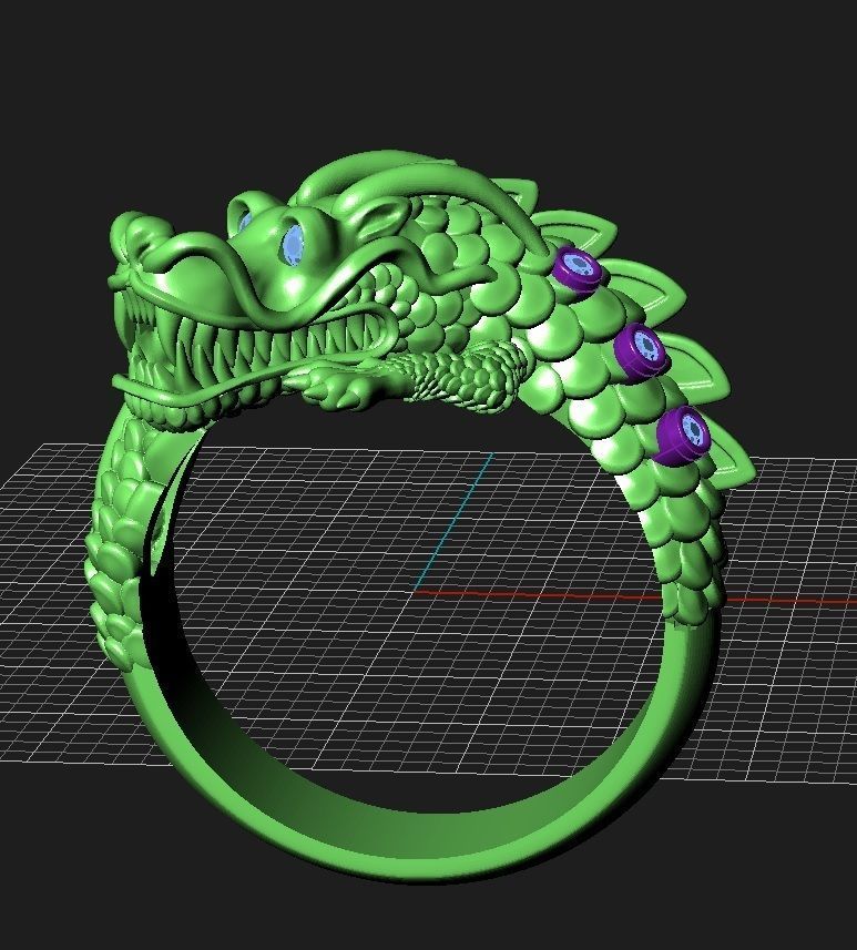 Chinese dragon  ring 3D print model_2
