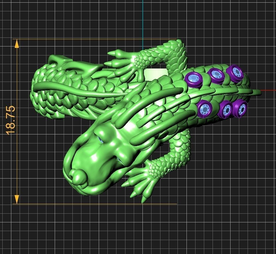 Chinese dragon  ring 3D print model_6