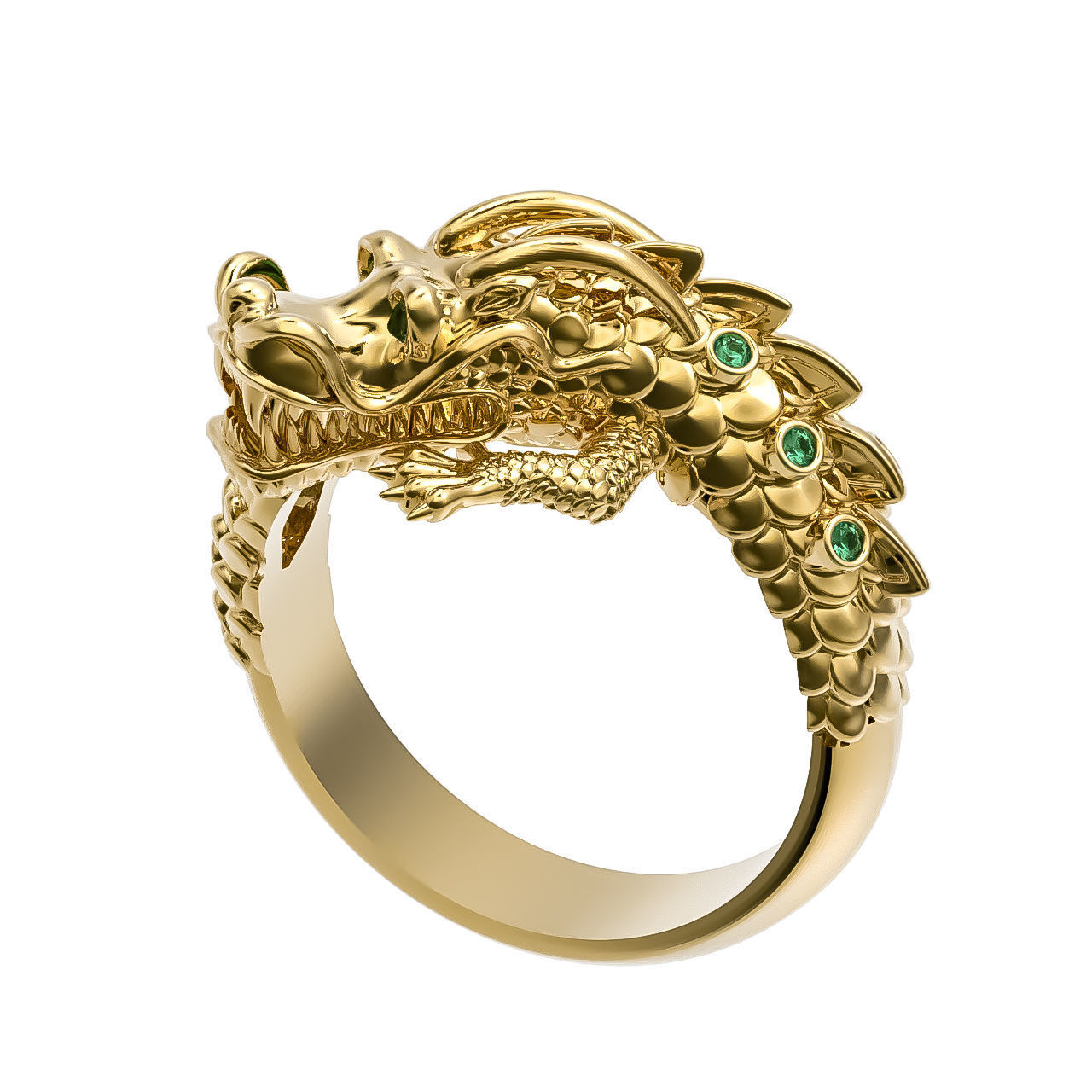 Chinese dragon  ring 3D print model_1