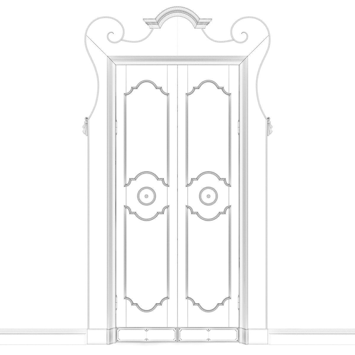 Old classic door 001 3D model_6