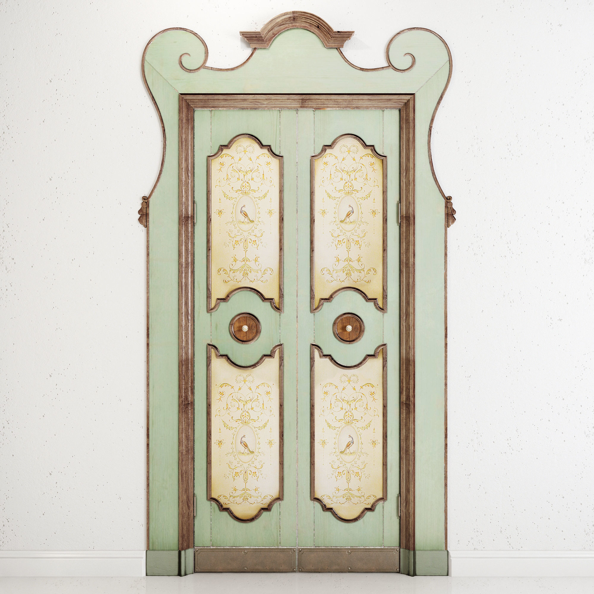 Old classic door 001 3D model_2
