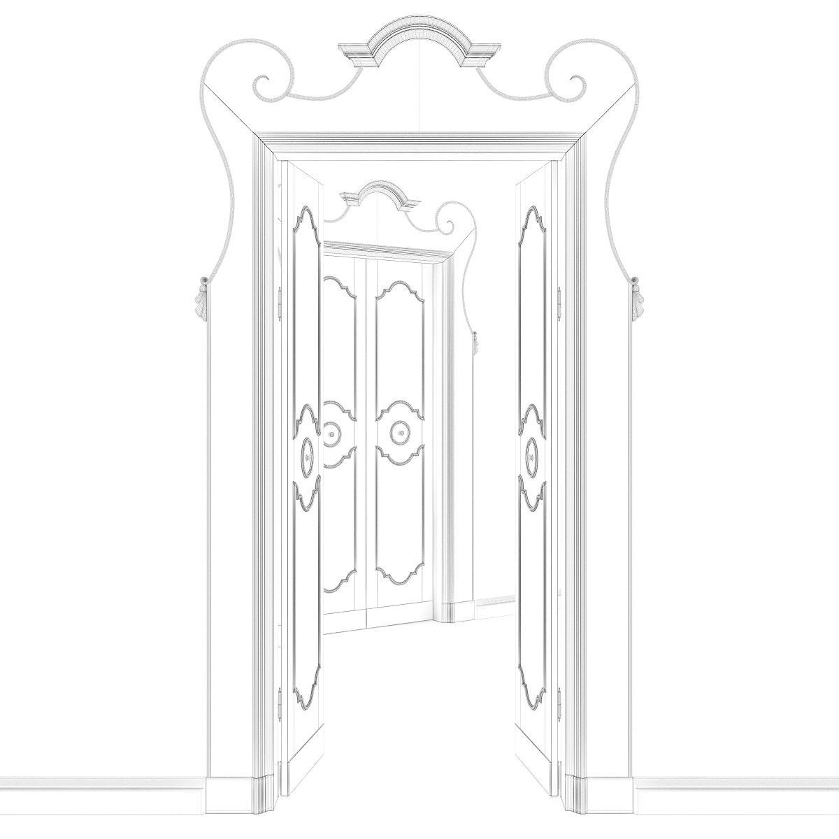 Old classic door 001 3D model_5