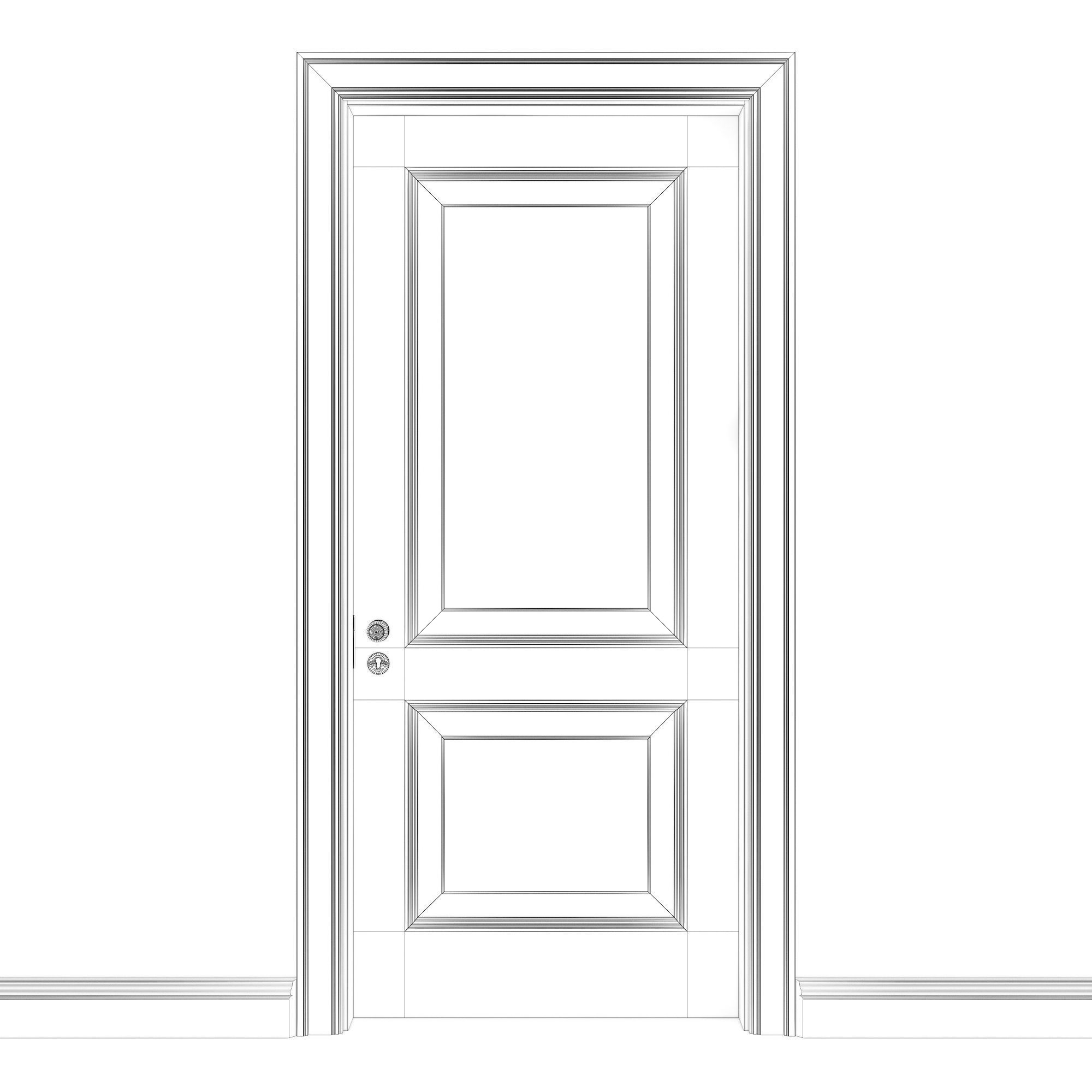Old classic door 003 3D model_4