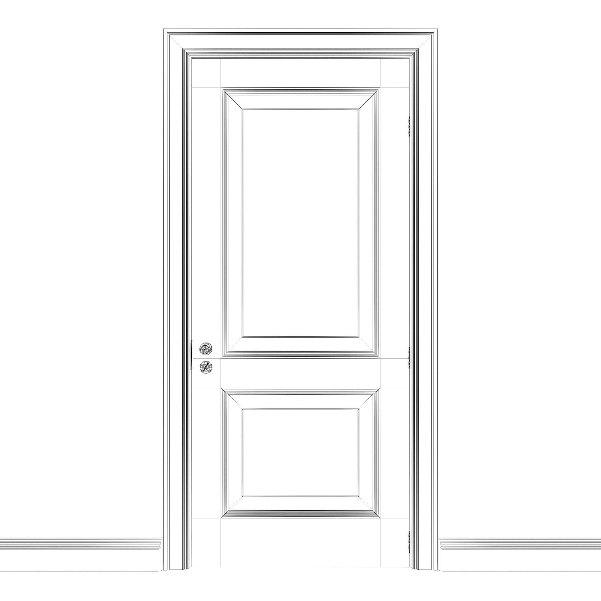 Old classic door 003 3D model_5