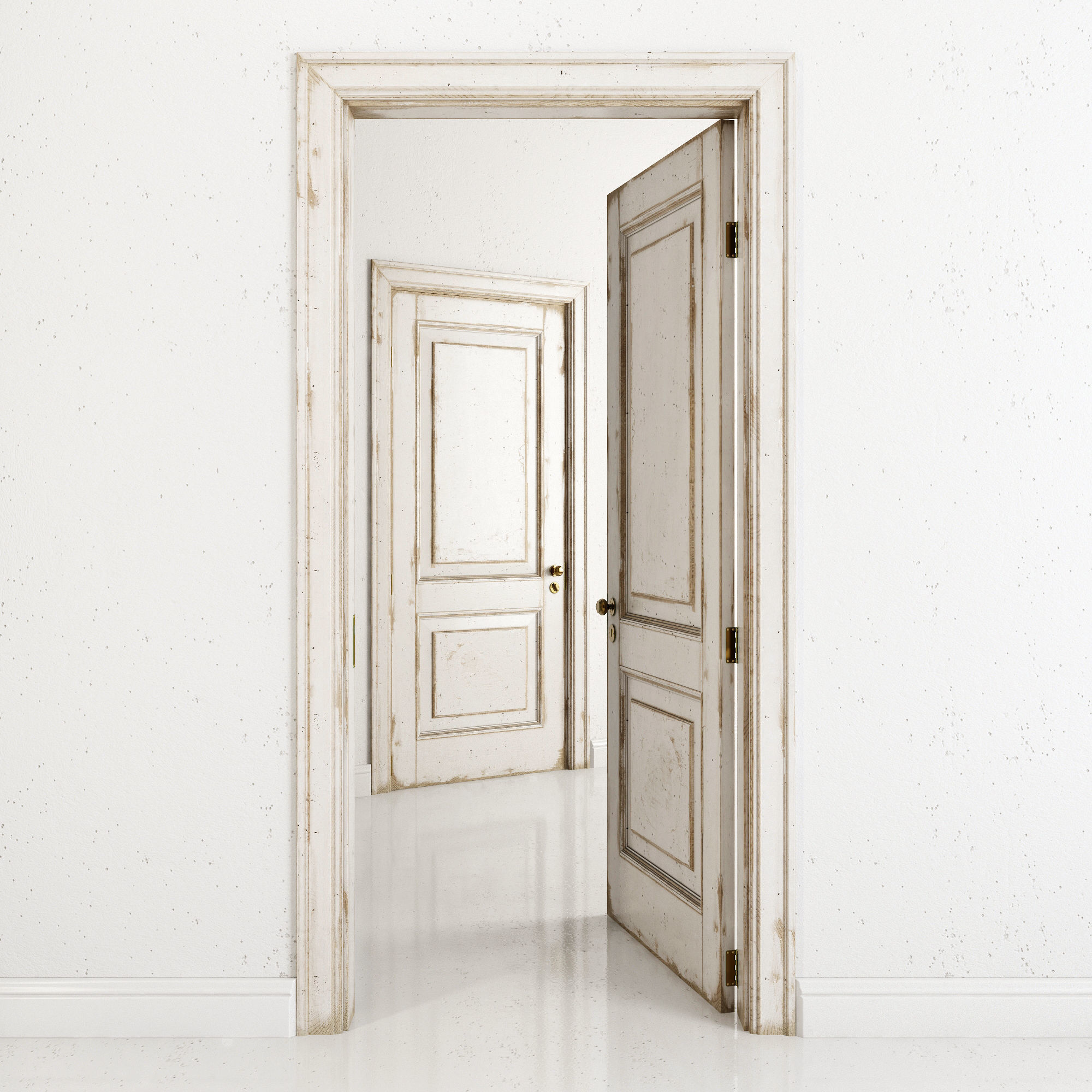 Old classic door 003 3D model_2