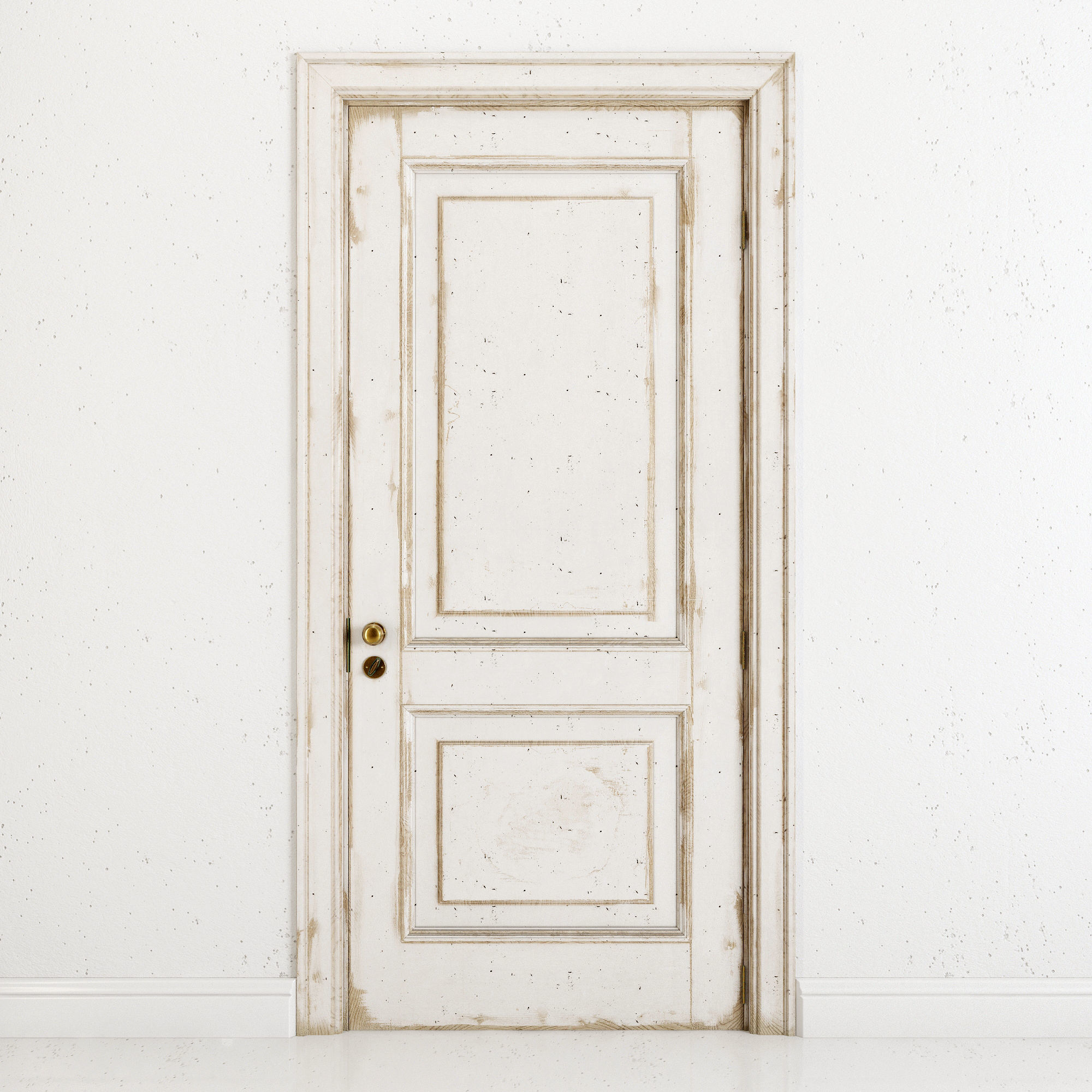 Old classic door 003 3D model_1