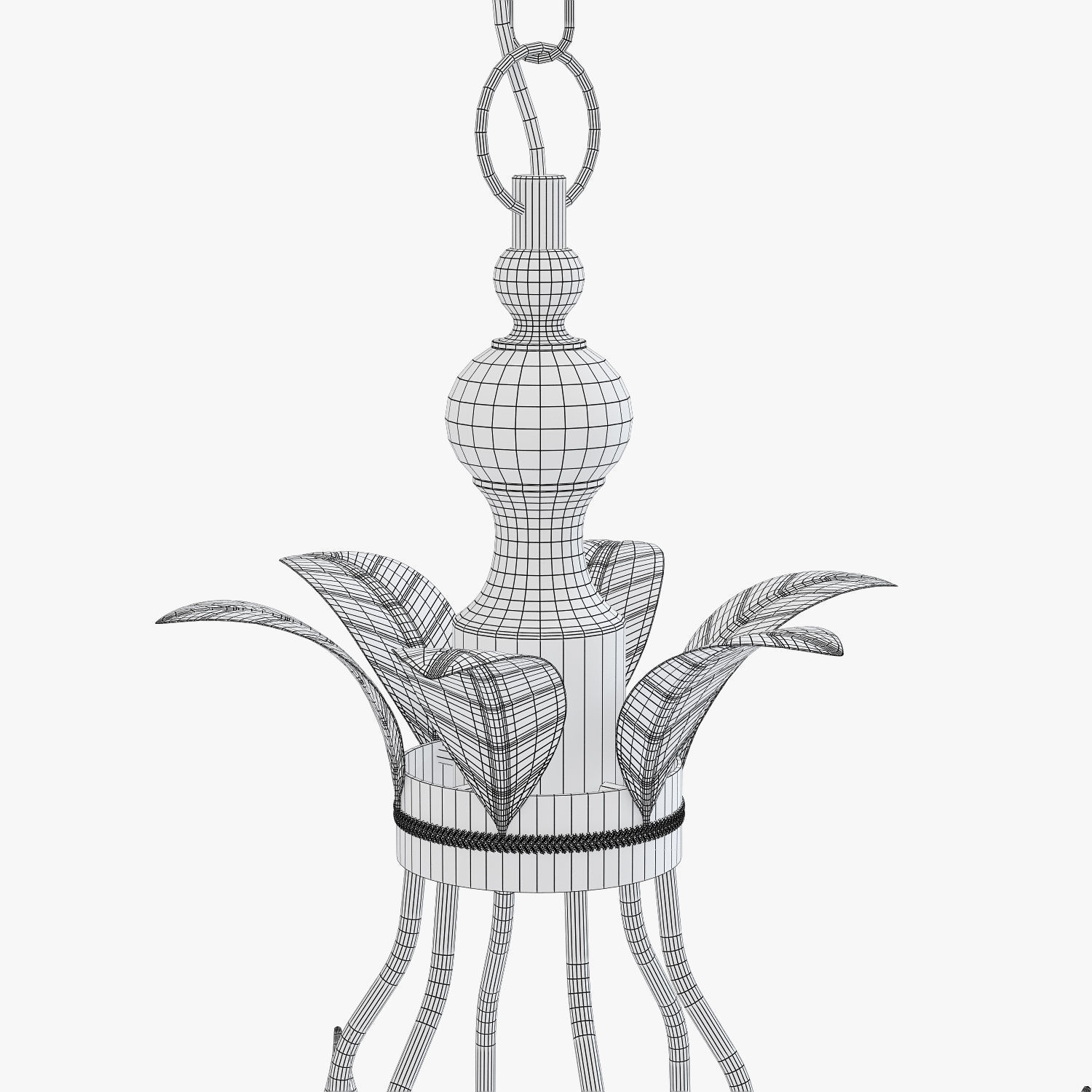 Pottery Barn madeline chandelier 3D model_10