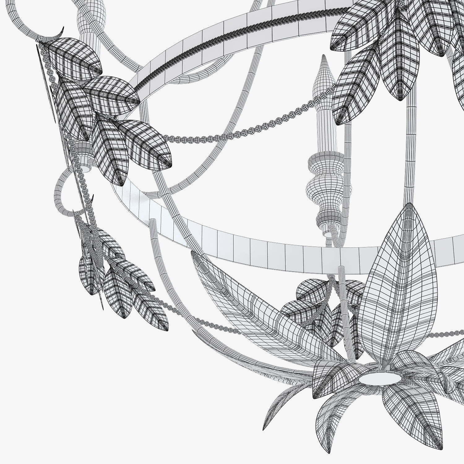 Pottery Barn madeline chandelier 3D model_9