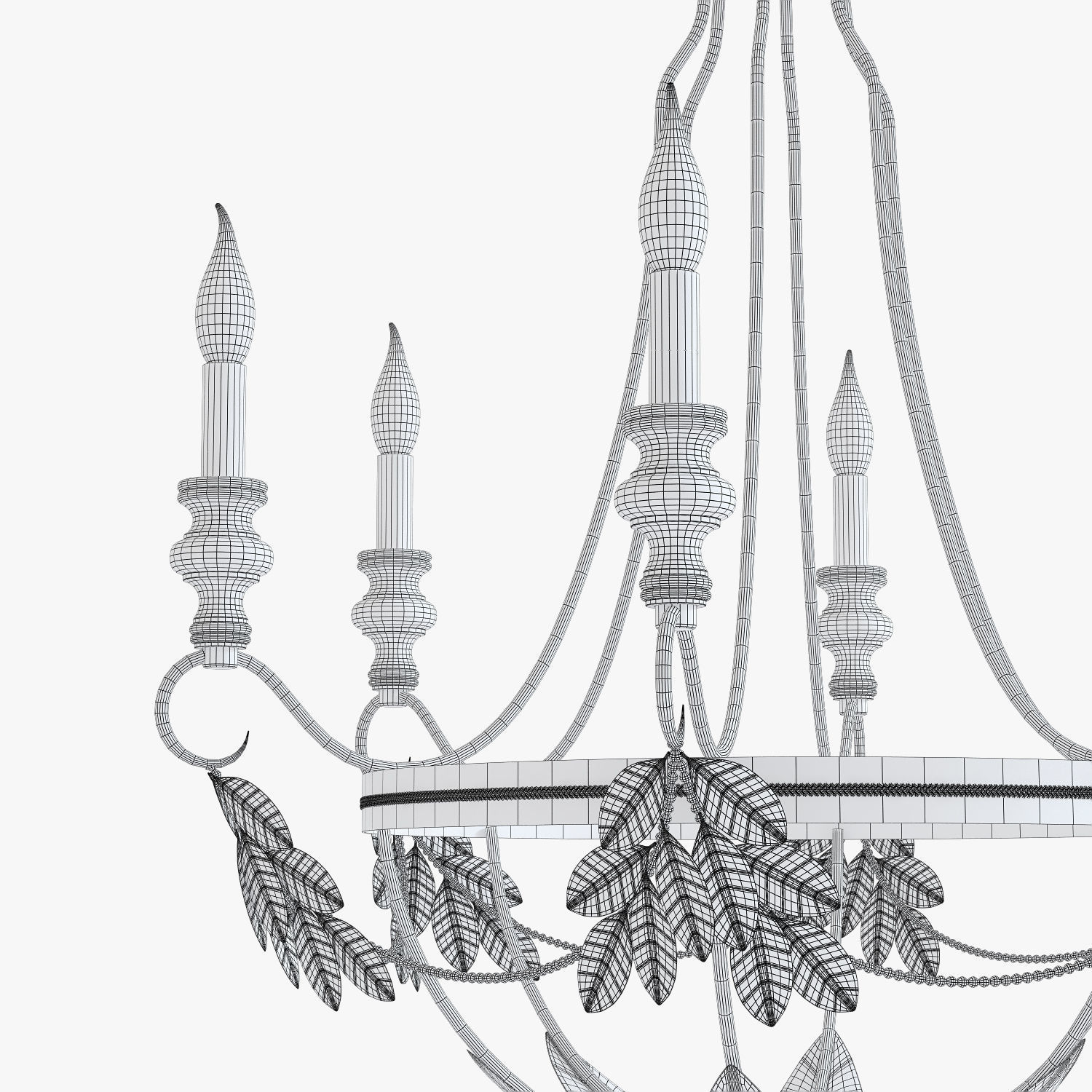 Pottery Barn madeline chandelier 3D model_8
