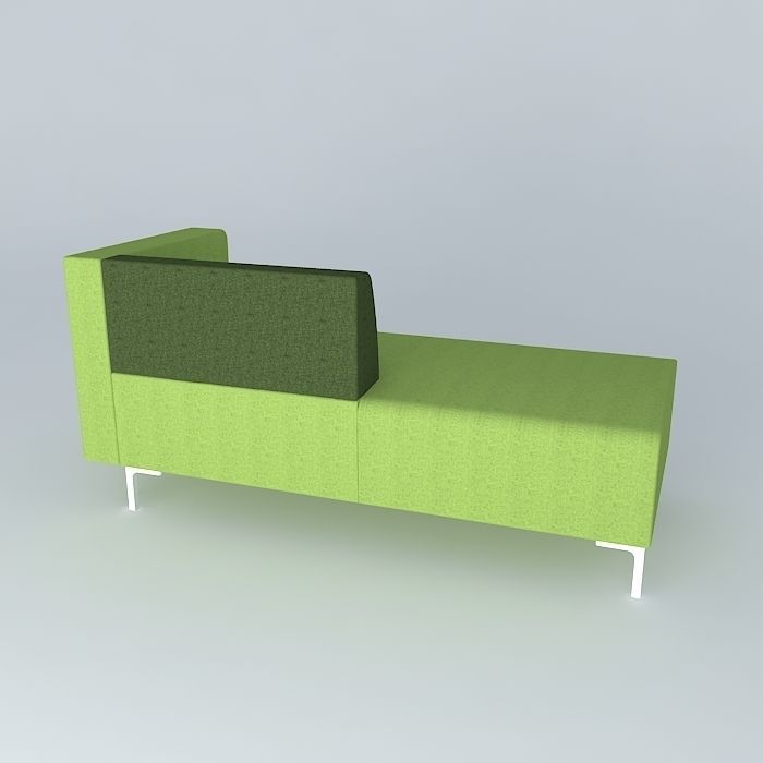 Green sofa Free 3D model_1