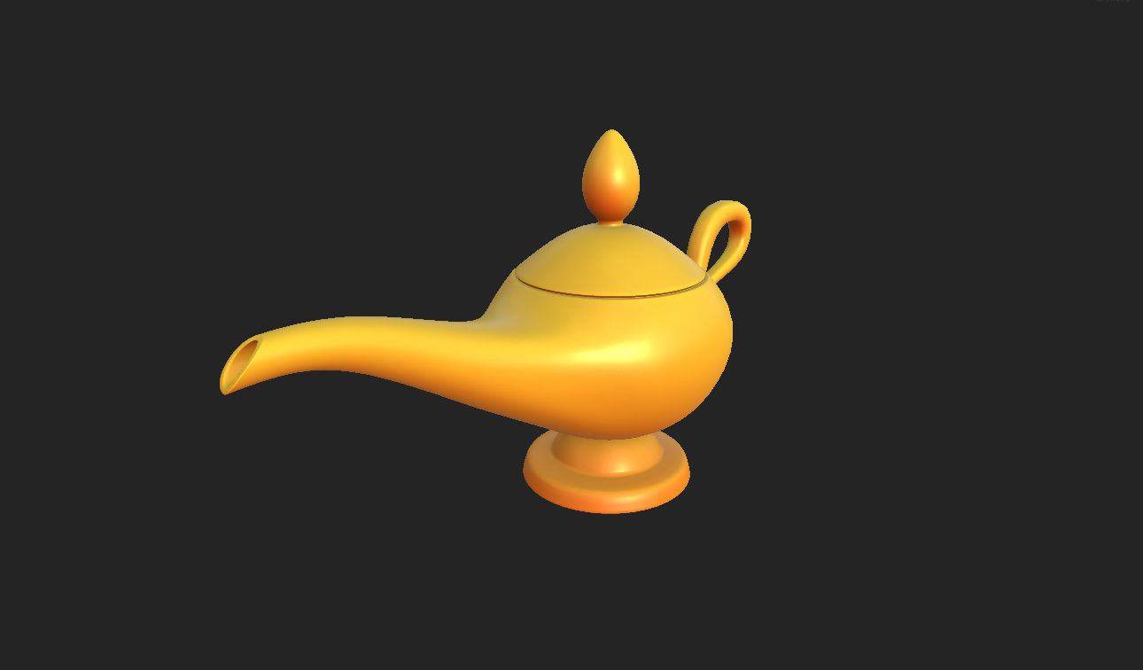 Golden Lamp 3D model_1