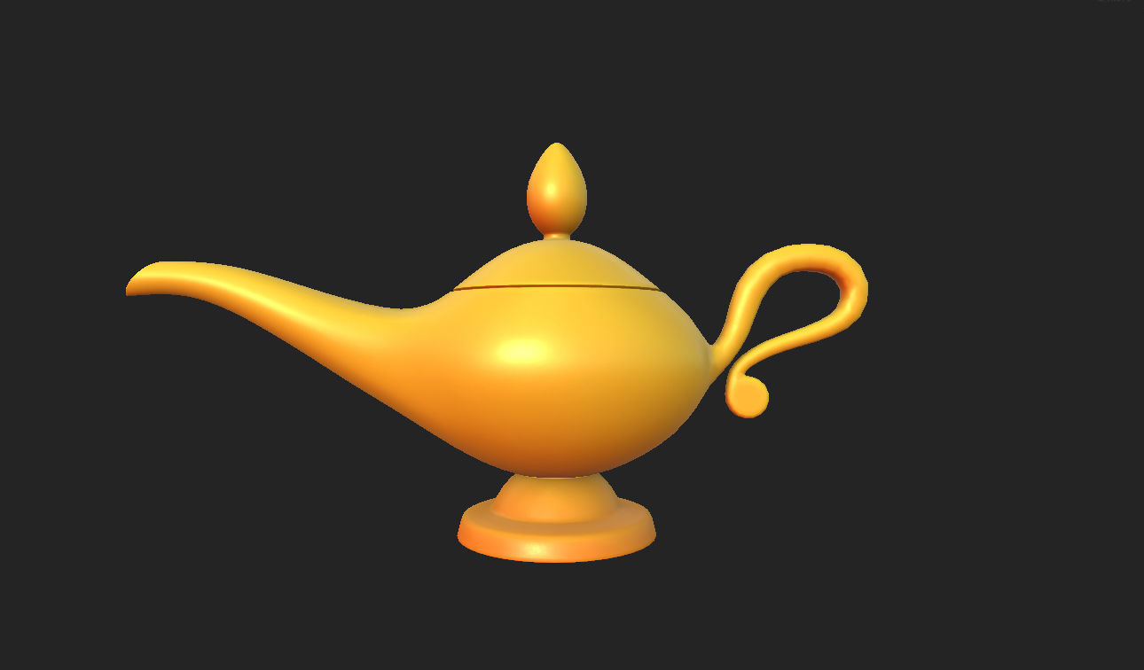 Golden Lamp 3D model_2