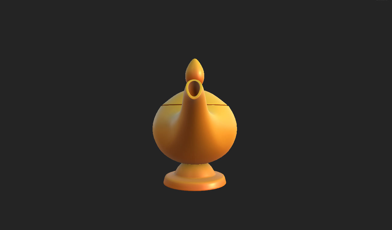 Golden Lamp 3D model_3