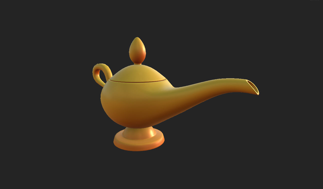 Golden Lamp 3D model_4