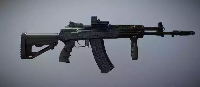 New-generation AK12 machine-Gun Low-poly 3D model