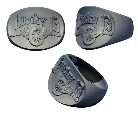Lucky thirteen Motocycle bike Ring 