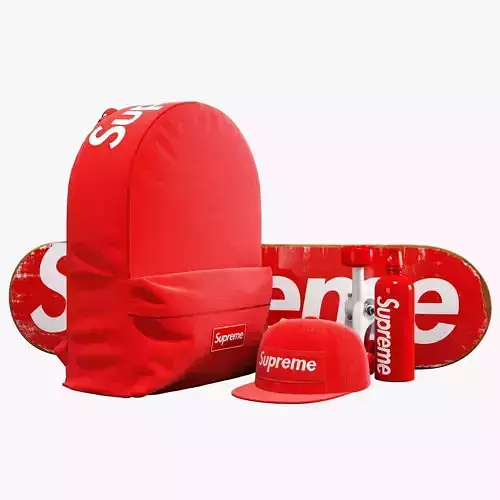 Supreme decorative set red 3D model