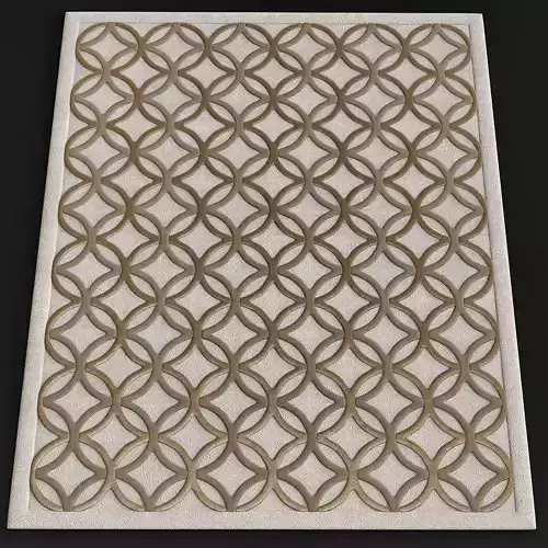 Light beige CC tapis modern rugs 3d model