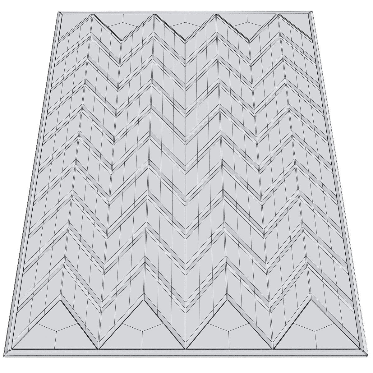 Zig Zag Hand-Tufted Cotton Area Rug 3d model Low-poly 3D model_1