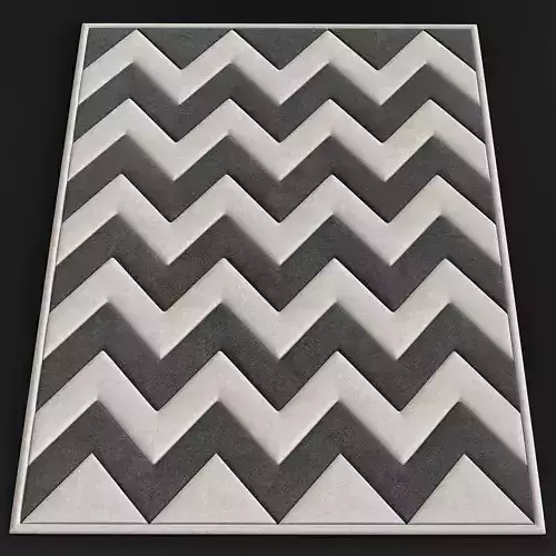 Zig Zag Hand-Tufted Cotton Area Rug 3d model Low-poly 3D model