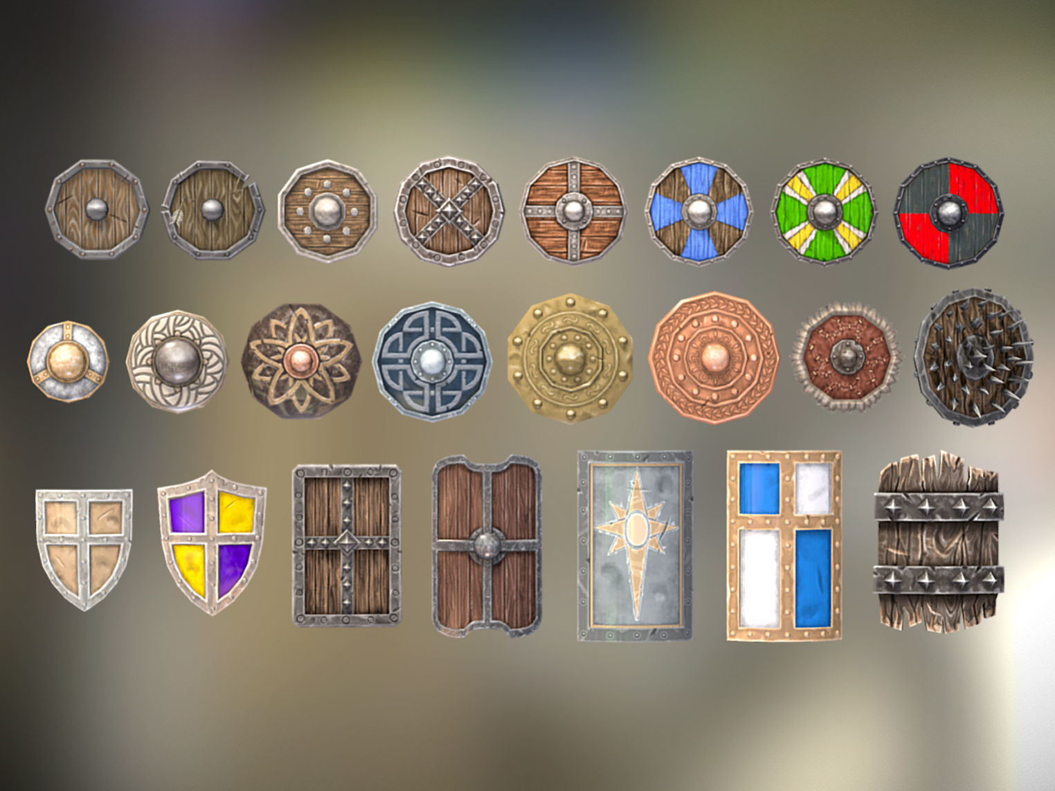 Fantasy Armory - Basic Shield Collection Vol01 Low-poly 3D model_1