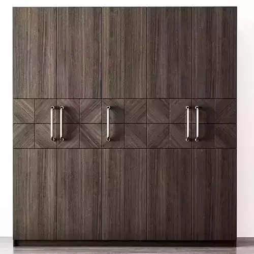 Wood wardrobe modern 3d model