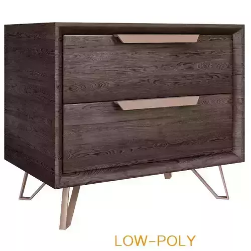 Grand 2 Drawer Nightstand 3d model