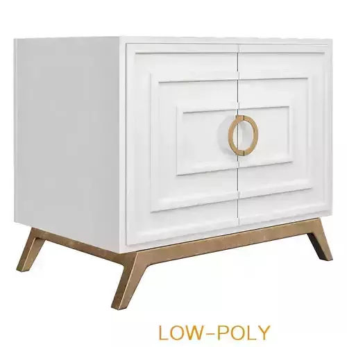 Worlds Away Bernard White Lacquer 2 Door Cabinet 3d model