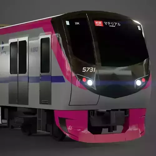KEIO 5000 Commuter Train 3D Model Optimized-poly Low-poly 3D model