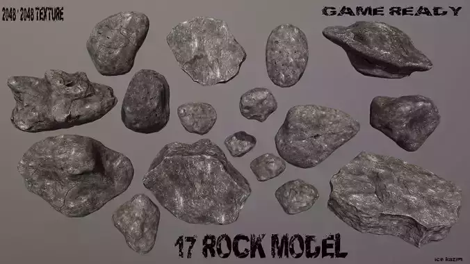 Rock Set Low-poly 3D model